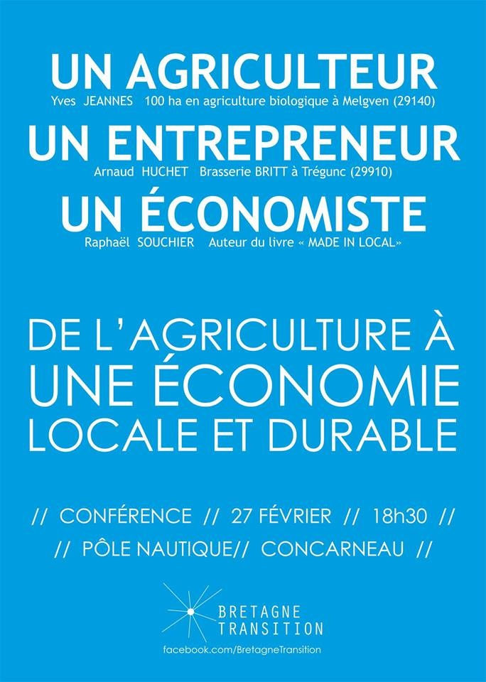 Conférence : De l'agriculture à une économie locale et durable // 27 février à Concarneau