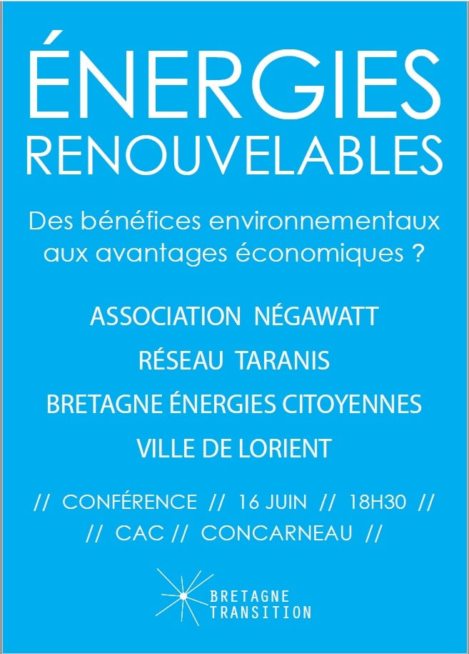 ÉNERGIES RENOUVELABLES : Conférence et visite 16 et 18 juin