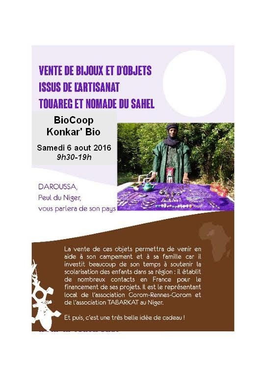 vente bijoux touaregs // samedi 6 août